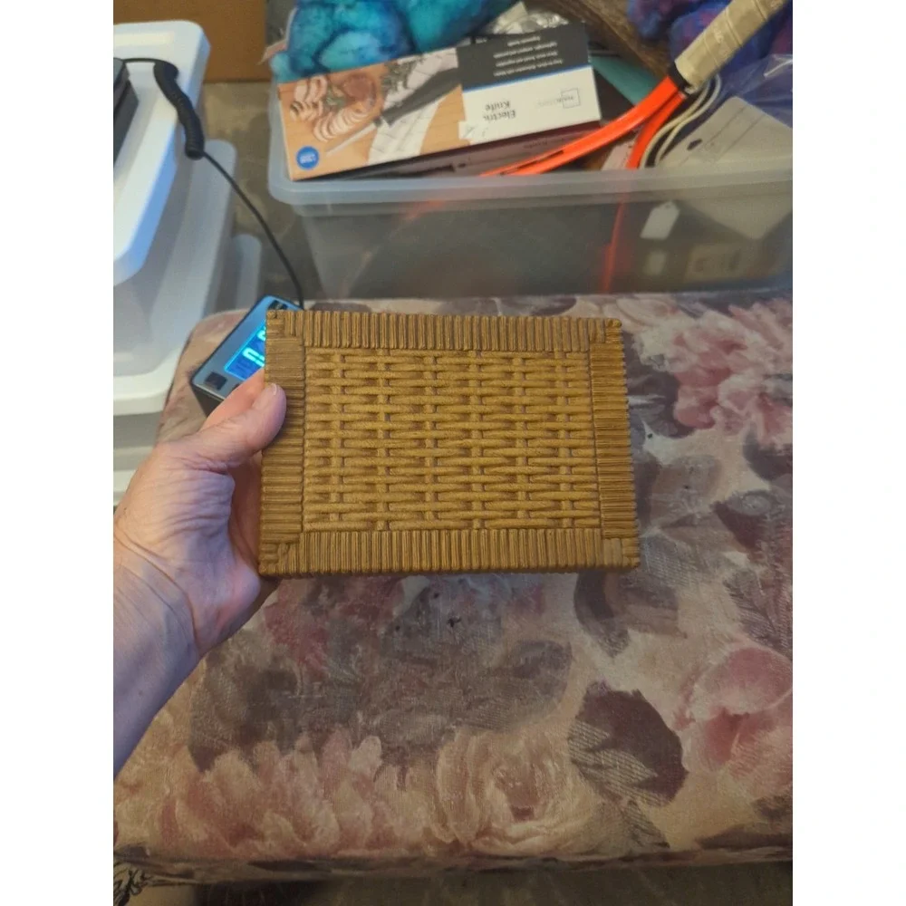 Vintage Homco Syroco Basket Weave Wall Shelf USA 5